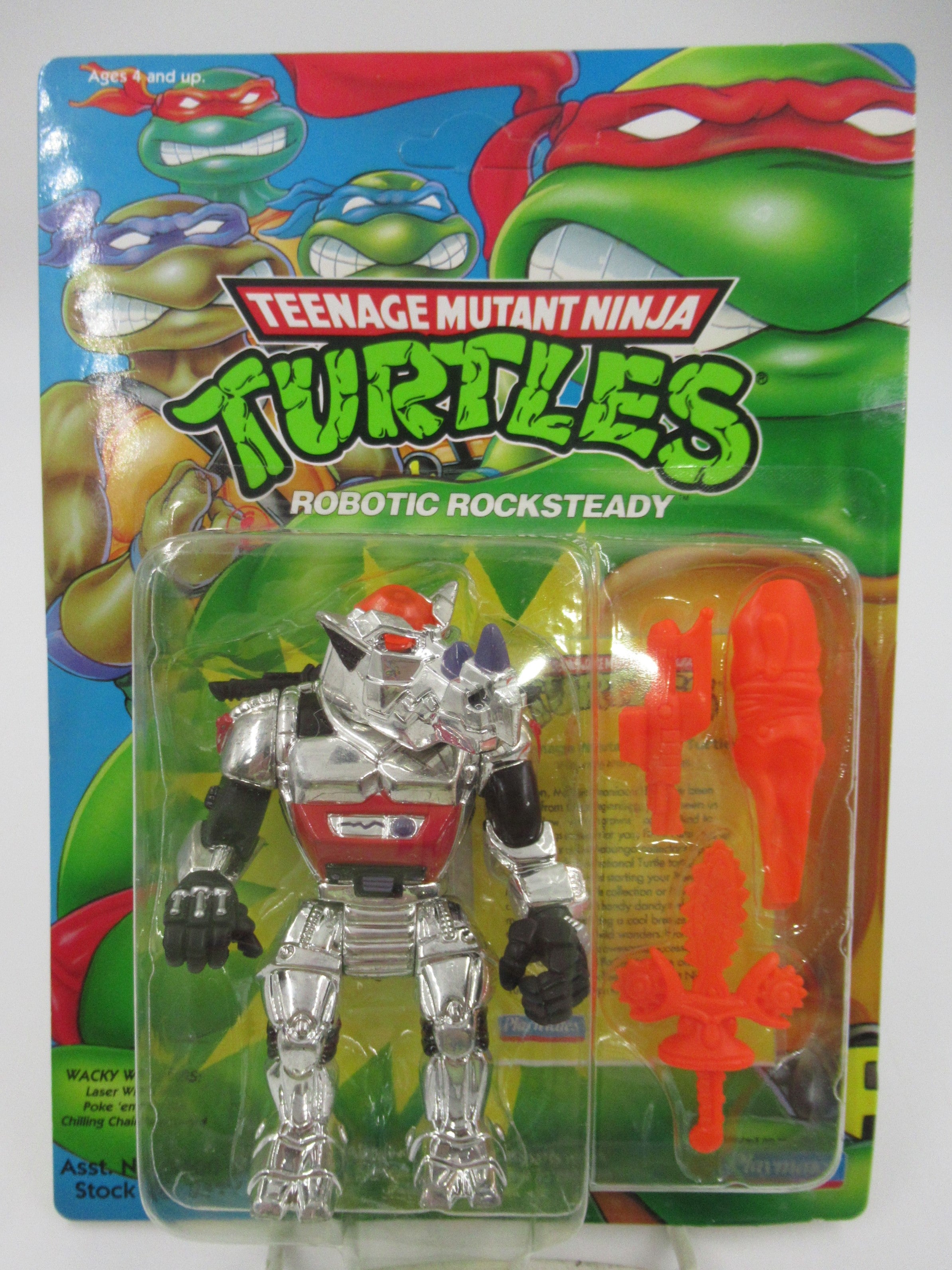 Teenage Mutant Ninja Turtles Robotic Rocksteady (Orange Weapons) Figure TMNTs - Playmates (1993)